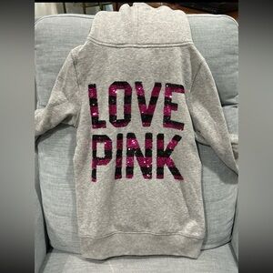 Victorias Secret love pink bling sequin zip up hoodie